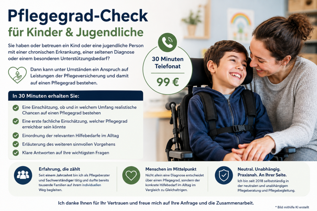 Pflegegrad-Check für Kinder & Jugendliche – 30 Minuten | 99 €